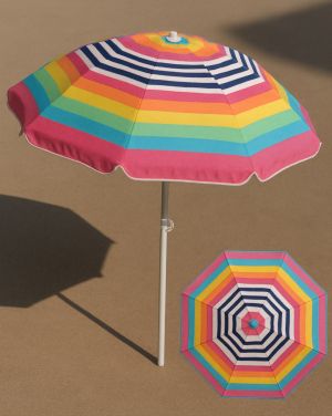 Плажен чадър на райета  - 1.80 м