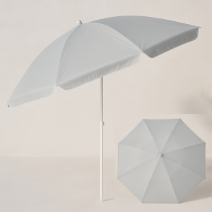 Плажен чадър с ветроустойчива сребриста метална рамка - 1,80 м