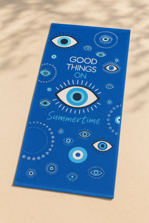 Плажна кърпа - Good Things on Summertime,  70 x 140 см.