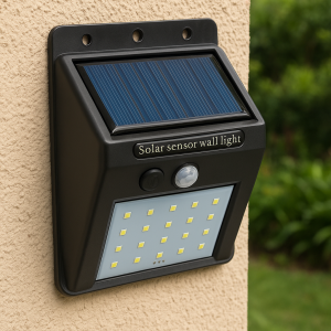 Соларен LED стенен сензор с детектор за движение и 3 функции