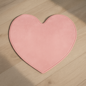 Декоративен килим Сърце, Розов, 90 x 90 см.