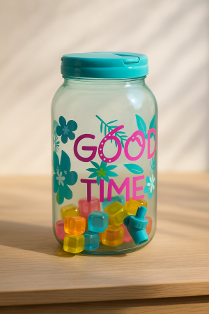 Буркан - пластмасов - с канелка и дръжка - 24 кубчета за лед - 3.8 л.