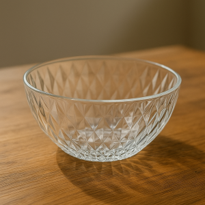 Прозрачна стъклена купа за сервиране "Диамант" - 300 мл.