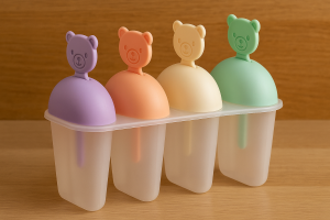 Форми за сладолед - Мече - Пластмасови - цветни - 4 броя