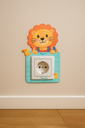 Декорация за контакт за детска стая, Лъвче, 14 x 0.2 x 21.5 см.