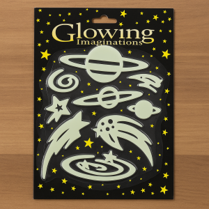 Стикери за стена - флуоресцентни стени и планети.