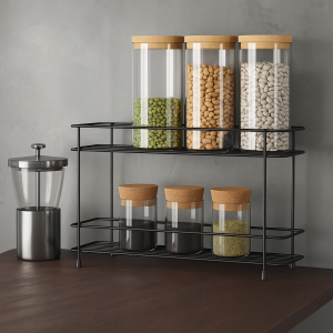 Метален рафт на 2 нива, 32,5 x 8 x 21,5 см.