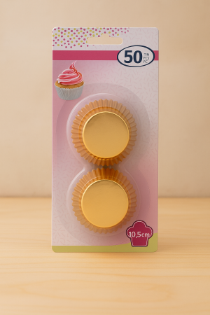 Хартиени форми за печене, Златисти, 10,5 см., 50 броя