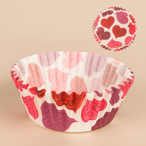 Хартиени форми за печене - сърца, 100 бр.