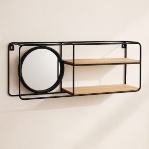 Метална етажерка с огледало, 50 x 10 x 19 см.