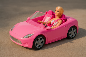 Кукла Бети в розов кабриолет
