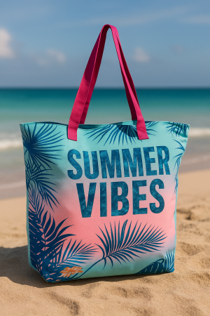 Плажна чанта "само летни вибрации" 56 х 22 х 38 см. 