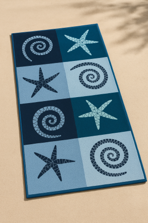 Плажна кърпа с морска тематика 75 х 150 см