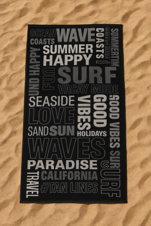 Плажна кърпа с надписи 75 х 150 см