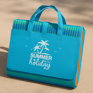 Плажна чанта с рогозка с тропическа лятна атмосфера, 180 х 86 см.