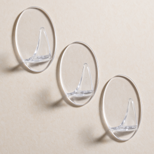 Прозрачни пластмасови самозалепващи се закачалки тип кука, 3 броя