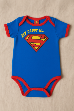 Бебешко боди - синьо - SUPERMAN