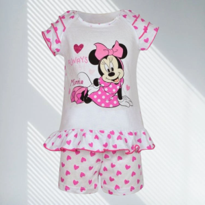 Бебешка пижама - лятна - бяла - Мини Маус