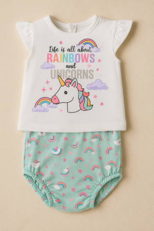 Бебешки комплект - резедав - еднорог