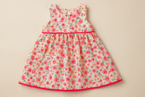 Бебешка рокличка - розова - цветя