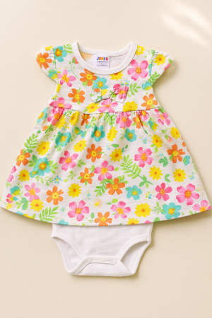 Бебешко боди - рокличка - цветя