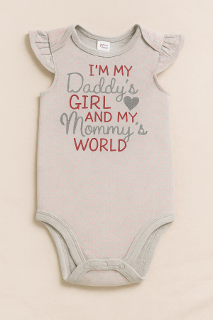 Бебешко боди - сиво - точки - надпис