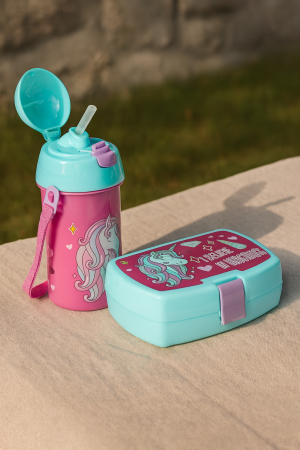 Комплект за Училище Еднорог - Кутия за обяд 750 мл + Шише 500 мл.