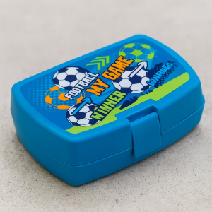Детска Кутия за храна Football - Синя - 420 мл.