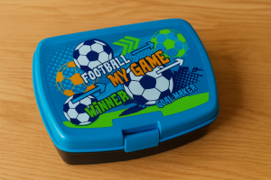 Детска Кутия за храна Football - Синя - 420 мл.