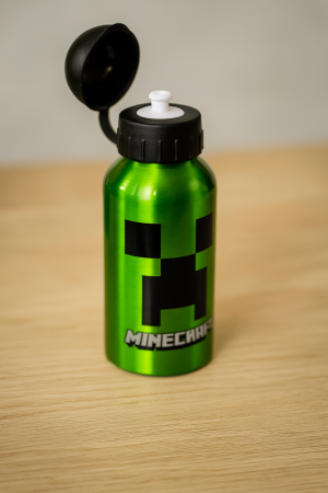 Алуминиева бутилка за вода Minecraft (Зелена) - 400 мл.