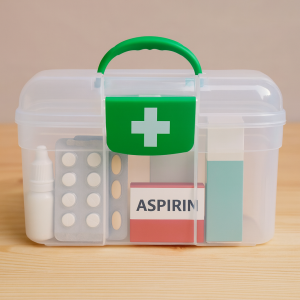Куфарче за лекарства с прозрачен капак и вътрешен рафт - 21,2 x 14,7 x 13,1 см.