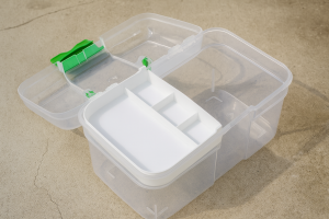 Куфарче за лекарства с прозрачен капак и вътрешен рафт - 21,2 x 14,7 x 13,1 см.