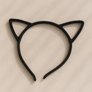 Карнавална диадема - котешки уши - черна