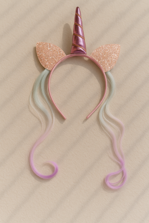 Карнавална диадема - еднорог - цикламена