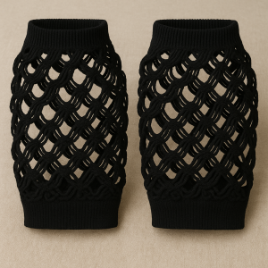 Карнавални ръкавици - мрежести - черни