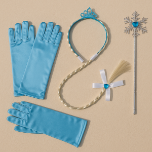 Карнавален комплект - ръкавици, диадема и жезъл - Снежната кралица