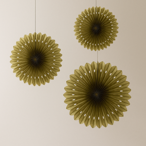 Парти декорация - ветрило - златисто - 3 бр.