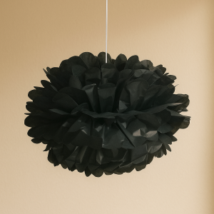 Парти декоративен помпон - черен - 40 см.