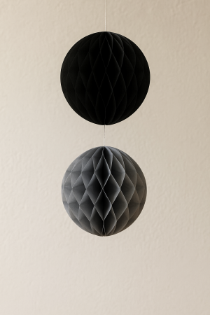 Парти декорация - топки - черно и сребристо - 2 бр.