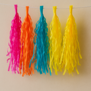 Парти гирлянд - цветни ресни - 3 м.