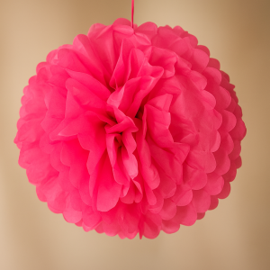 Парти декоративен помпон - розов - 40 см.