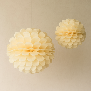 Парти декорация - екрю - 2 бр.