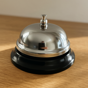 Парти звънец - настолен - сребрист