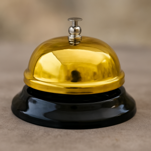 Парти звънец - настолен - златист