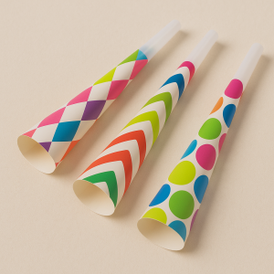 Парти тромби - цветни шарки - 6 бр.