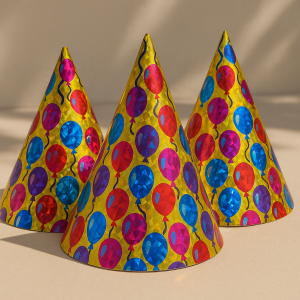 Парти шапки - цветни балони - 15 бр.