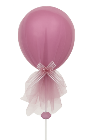 Парти балон - с панделка - розов - 35 см.