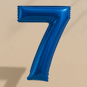Парти балон - син - цифра 7 - 47 х 76 см.