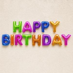 Парти балон - Happy Birthday - цветен - 40 см.