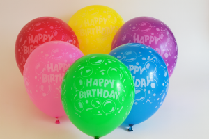 Парти балони - Happy Birthday - цветни - 15 бр.